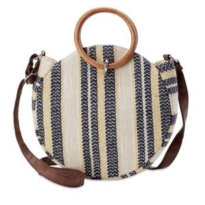 Woven striped crossbody bag